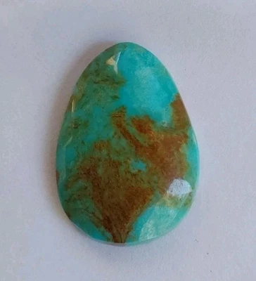 Natural Bisbee Turquoise 15.5 Carat Cabochon Blue & Brown Matrix No Backing #17 - Image 1 of 4
