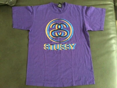 STUSSY VINTAGE T-SHIRT PURPLE SIZE MEDIUM RARE PRINT Mid 2000's - Image 1 of 2