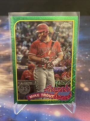 2024 Topps Series 1 Mike Trout Silver Pack Green Mojo # /99 - Image 1 of 2