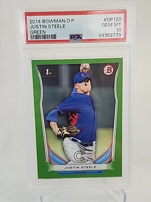 2014 Bowman D.P #DP120 Justin Steele Green 44/75 PSA 10 - Image 1 of 4