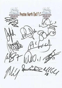 PRESTON NORTH END F.C SIGNED 2006/2007 A4 (12x8) TEAMSHEETx13+COA *NUGENT*HILL* - Picture 1 of 1