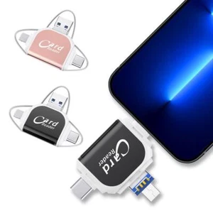 MultiPort 4 In1 Universal SD TF Card Readers USB C SD TF Memory Card Readers - Photo 1/8
