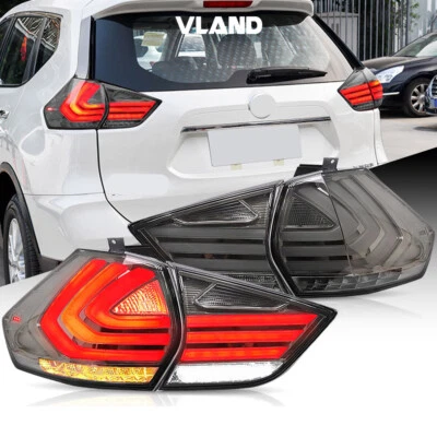 For 2014-2019 Nissan Rogue LED Tail Lights Sequential Smoke Lens Rear Lamps Pair - Image 1 of 4