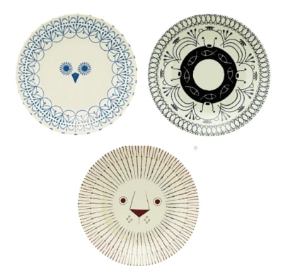 Set 3 piatti per bambini: leone, gufo, orso polare - Mikke Peekaboo - Giapponesi - Immagine 1 di 4