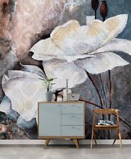 Mujer Dormitorio Floral Foto Pintado 3.7x2.5m Pared Mural Abstracto Decoración