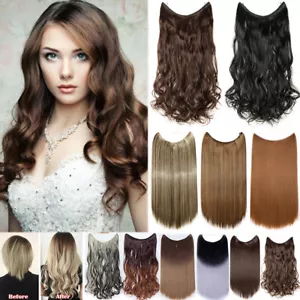 16-24" Hidden Invisible Wire Hairpiece Secret Miracle Real Thick Hair Extensions - Picture 1 of 33