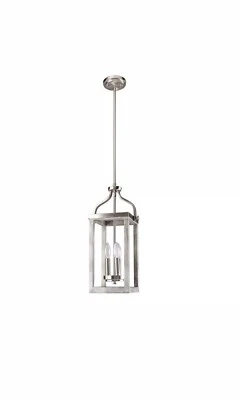 Colgante Eglo Westbury 3 luces de níquel cepillado con madera a la deriva gris - 1 disponible Foto 1 de 4