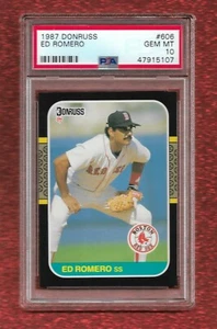 1987 DONRUSS #606 ED ROMERO PSA 10 GEM MINT POP 1 BOSTON RED SOX BREWERS - Picture 1 of 1