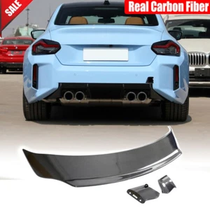 For BMW G87 M2 Coupe 2022-24 Real Carbon Rear Trunk Spoiler HighKick Wing Lip - Picture 1 of 12