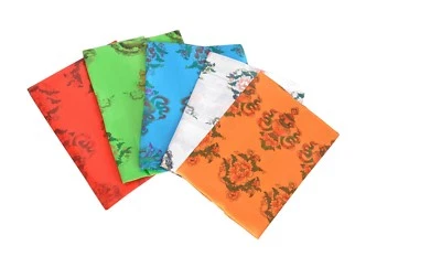 Bermoni Tibetan Scarf-Khata-Handmade With 8 Auspicious Symbol Print-FH-KHATA1011