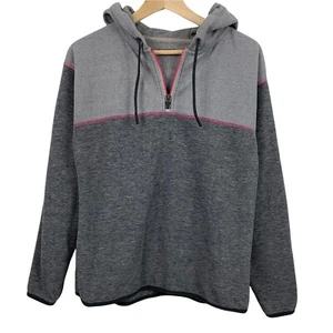 Sudadera Prana Talla Pequeña Con Capucha Polar Gris Rosa 1/4 Cremallera Pullover Prendas Exteriores - Imagen 1 de 4