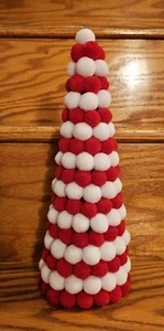 Flauschiger Weihnachtsdeko Baum rot und weiß Futterständer NEU 4,5x12,5 - Bild 1 von 5