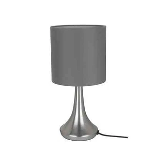 GoodHome Painswick Cylinder Satin Grey Nickel Effekt Tischlampe - Bild 1 von 3