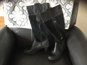 Naturalizer black leather and suede boots size 9 1/2 med - Picture 1 of 4