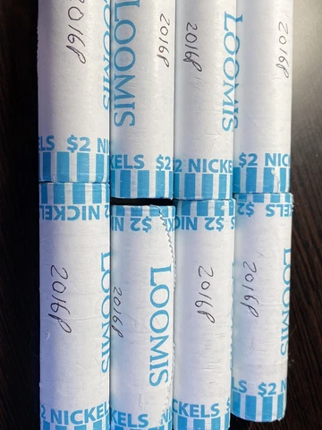 ORIGINAL BANK ROLL OF BU 2016-P JEFFERSON NICKELS!!! Cover