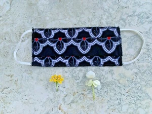 Black, Floral, Colorful, Women's Face Mask, Breathable, One Layer Thin Cotton - Picture 1 of 7