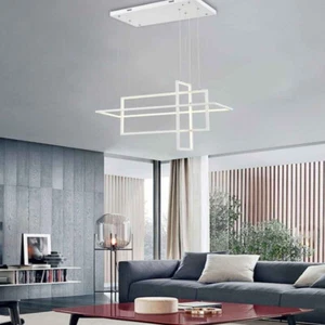 Lampadario led sospensione geometrico 76 watt 3 rettangoli moderno 6080 LM - Foto 1 di 5