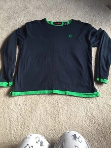 Notre Dame Womens Long Sleeve Shirt Navy Green Size L 12-14 Crable for Her  - Picture 1 of 4