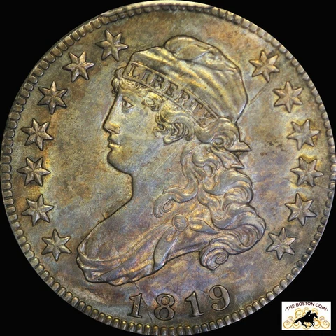 1819 CAPPED BUST QUARTER PCGS MS 61 SMALL 9 CAC TONED Cover