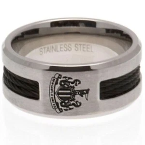 Newcastle United FC Black Inlay Ring Small - Brand New Official Merchandise - Picture 1 of 2