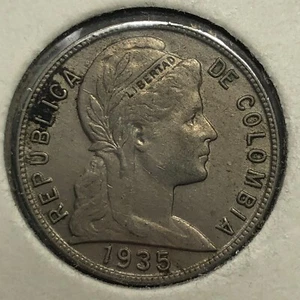 1935 Columbia Five Centavos Foreign Coin #1747 - Picture 1 of 2