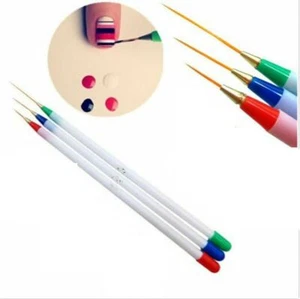 Juego de 3 piezas de pincel delineador de arte en uñas línea ultra delgada bolígrafo de dibujo puntas de herramienta de manicura nuevo - Imagen 1 de 5