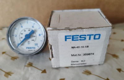 Festo MA-40-10-1/8 Pressure Gauge 1-1/2in 0-145psi 1/8in Npt - NIB - Image 1 of 3