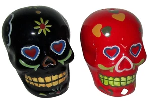Salero y pimentero Halloween ~ Calavera de azúcar - Imagen 1 de 1