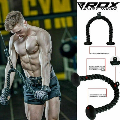 RDX Tricep Rope Push Pull Down Press Multi Gym Bodybuilding Cable Attachment CA Foto 1 de 4