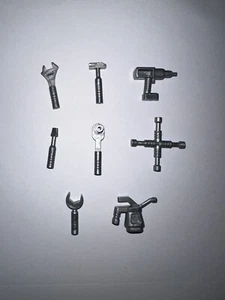 Lego 8 neue silberne Minifigur Werkzeuge Schraubenschlüssel Hammer etc. (x10 von jedem, 80 insgesamt! - Bild 1 von 2