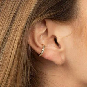 1Pc Ear Cuff Minimalist Non Pierced CZ Conch Fashion Rose Gold Silver - Picture 1 of 10