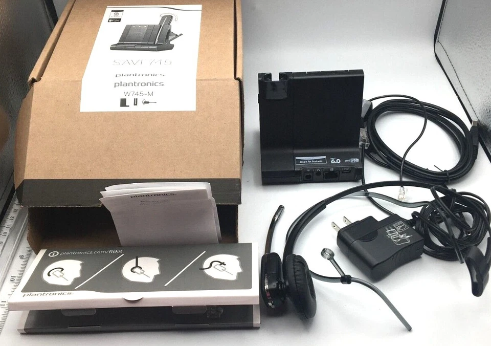 Plantronics 3-IN-1 Wireless Dect Headset System SAVI 745 W745-M NIB Free Ship - Image 1 of 4