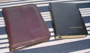 PTL Parallel Edition Bible King James Version Living Bible Leather 1984 & Case - Imagen 1 de 20