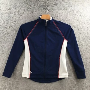 Ralph Lauren Activewear Top Womens Small Blue Cotton Blend Zip Up Long Sleeve - Picture 1 of 14