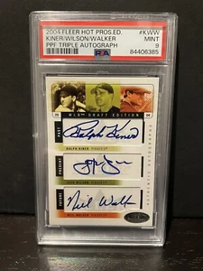 2004 Fleer Hot Prospects Triple Auto KINER, WILSON, WALKER (PSA 9) /33 (#KWW) - Picture 1 of 2