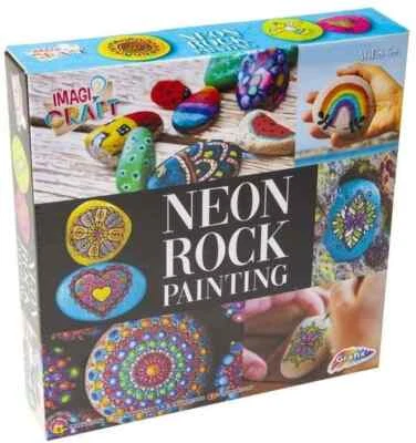 CRAFT HUB Dipingi il tuo Neon Giardino Set Pittura Roccia Kit Bambini Bambini Impara Creativo