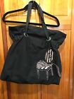 Victoria's Secret Black Cloth Tote Bag With Pink Chair
