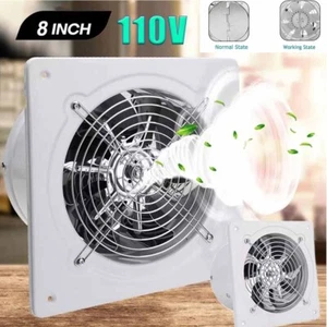 8 inches Exhaust Fan Ventilation Extractor Fan 110V Wall-Mounted Blower Duct Fan - Picture 1 of 12