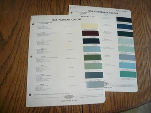 1954 Packard & Studebaker DuPont Dulux Paint Sample Chips - Vintage - Picture 1 of 1