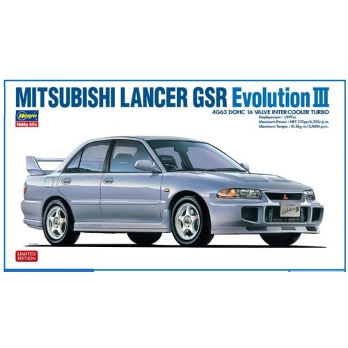 MITSUBISHI LANCER GSR EVO III KIT 1:24 Hasegawa Kit Auto Nouveau modèle - Photo 1/1