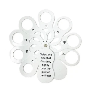 Fan Ring Sizer Gauge UK British Standard Sizes J-Y Plastic Fold Up Sizing Tool - Picture 1 of 2