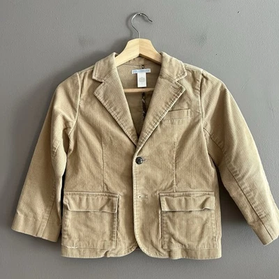 Janie & Jack Boys Corduroy Blazer with Elbow Patches Brown Sz 6 * Flaws - Image 1 of 4