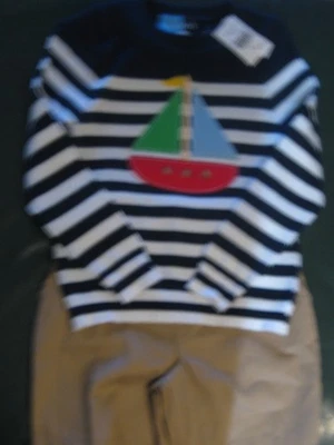 Новый с Ярлыками хороший парень мальчиков размер 4T свитер шорты комплект 2 изделия комплект парусник морской новый - Изображение 1 из 4