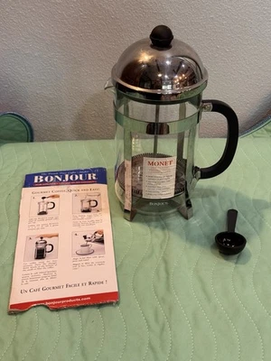 Café BonJour - Prensa francesa Monet de 8 tazas de acero inoxidable Foto 1 de 4