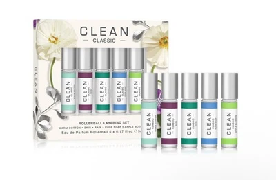 NUEVO CLEAN CLASSIC Mini Rollerball Juego de Capas eau de parfum 5 x 0.17 OZ Foto 1 de 4