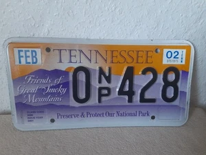 Tennesse Friends Of Great Smokey Mountain Neuheit Nummernschild 0NP 428 selten.  - Bild 1 von 6
