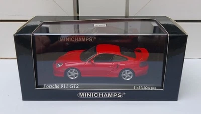 Porsche 911 GT2 super car 2001 red Minichamps 430060120 MIB 1:43 914 930 959 964 - Imagen 1 de 4