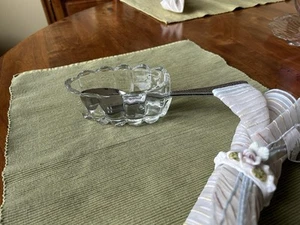 Princess House Vintage Lead Crystal Utensil Holder / Spoon & Fork Rest - Picture 1 of 9