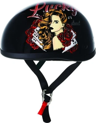 Skid Lid Original Half Helmet - DOT Approved - Lucky Lady - Adult Size Small - Image 1 of 2