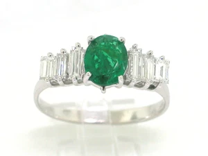 Smaragd Diamant Ring 18Kt Gold kolumbianischer Smaragd 0,74ct 6 Diamanten 0,58ct - Bild 1 von 8